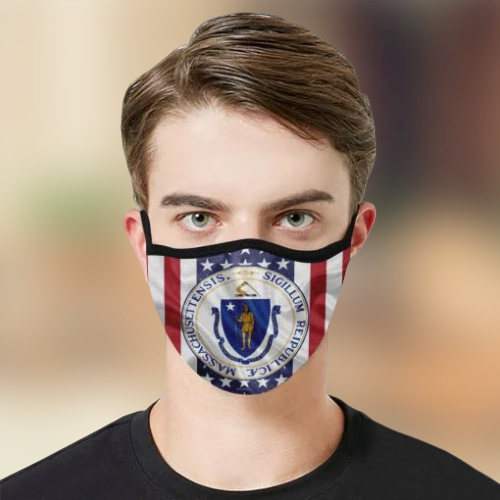 Massachusetts sigillum republic Face Mask 3
