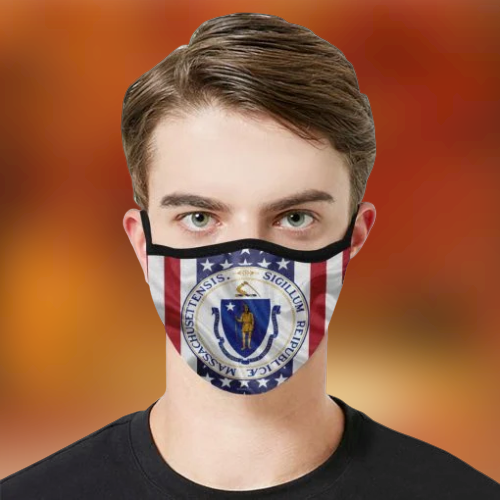 Massachusetts sigillum republic Face Mask 2