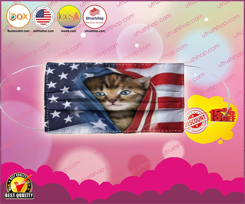 Cat American flag face mask 4