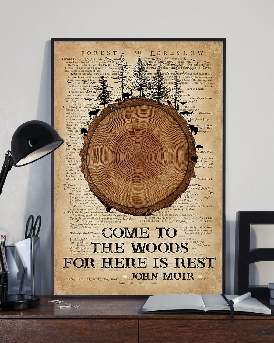 Come to the woods for here is rest John Muir poster 5