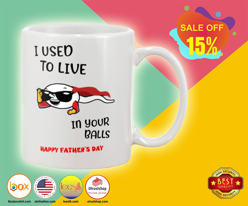 I used to live in your balls happy father's day mug 2