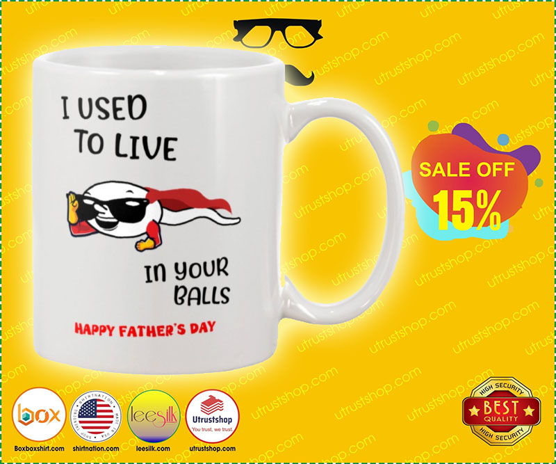 I used to live in your balls happy father's day mug 4