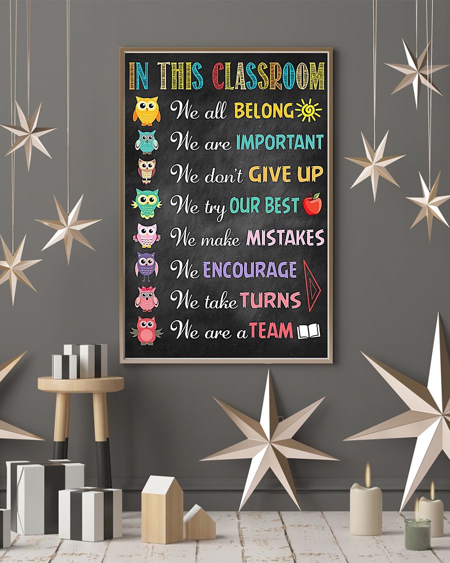Owl in this classroom poster 3