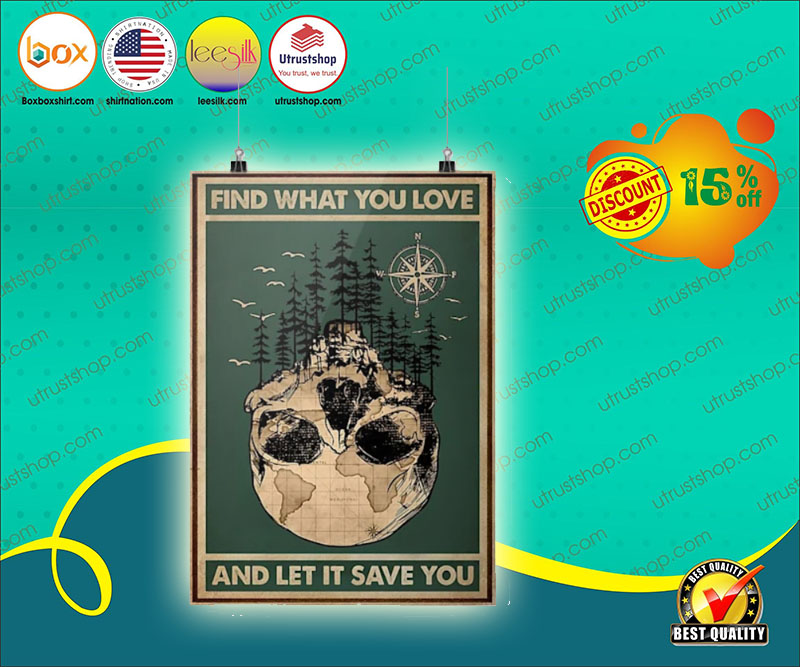 Skull find what you love and let it save you poster 2