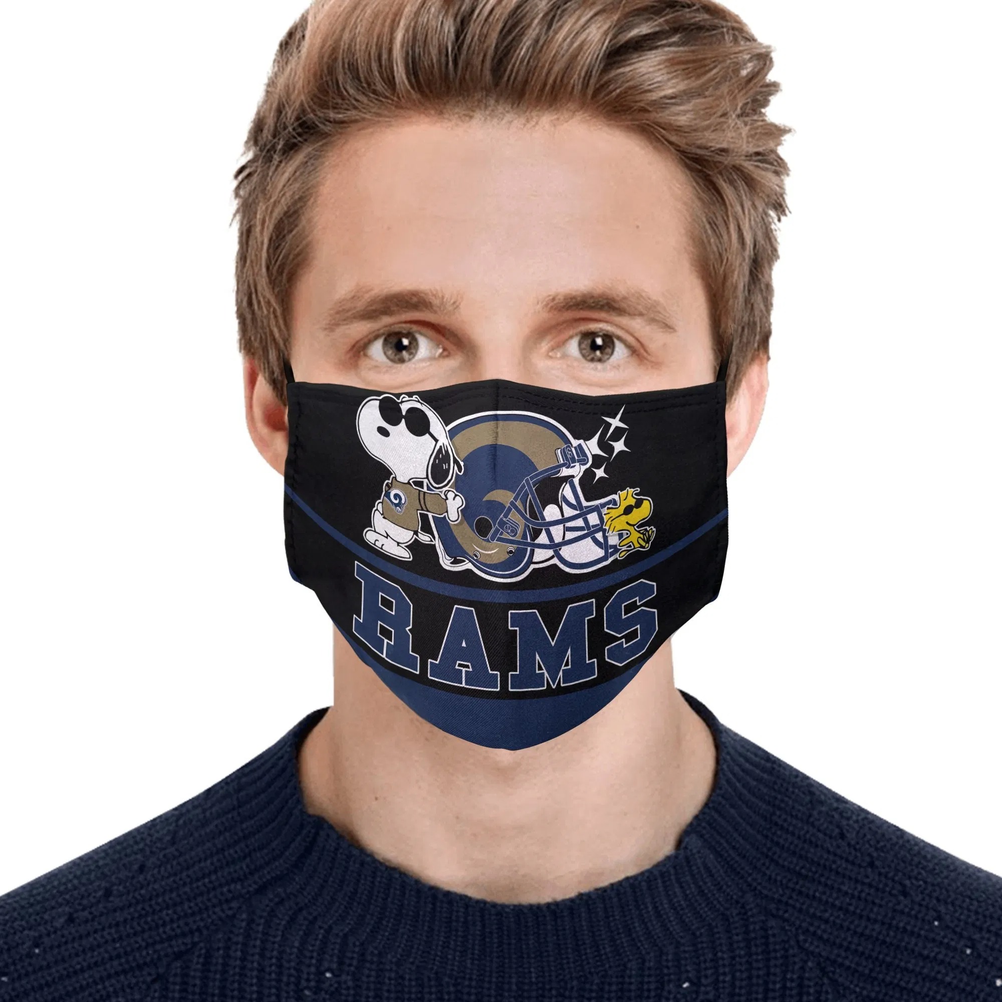 Snoopy Los Angeles Rams Face Mask 3