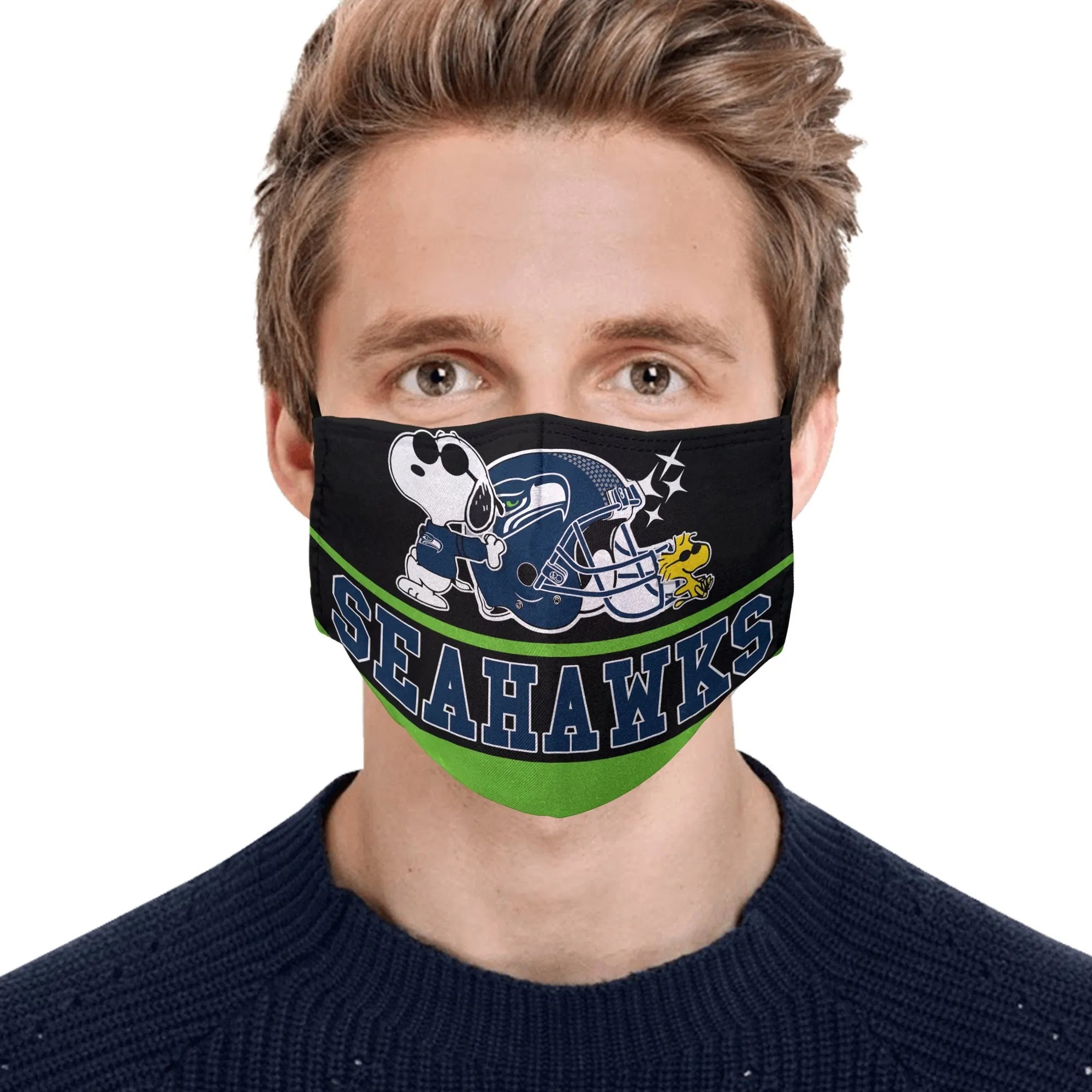 Snoopy Seattle Seahawks Face Mask 3