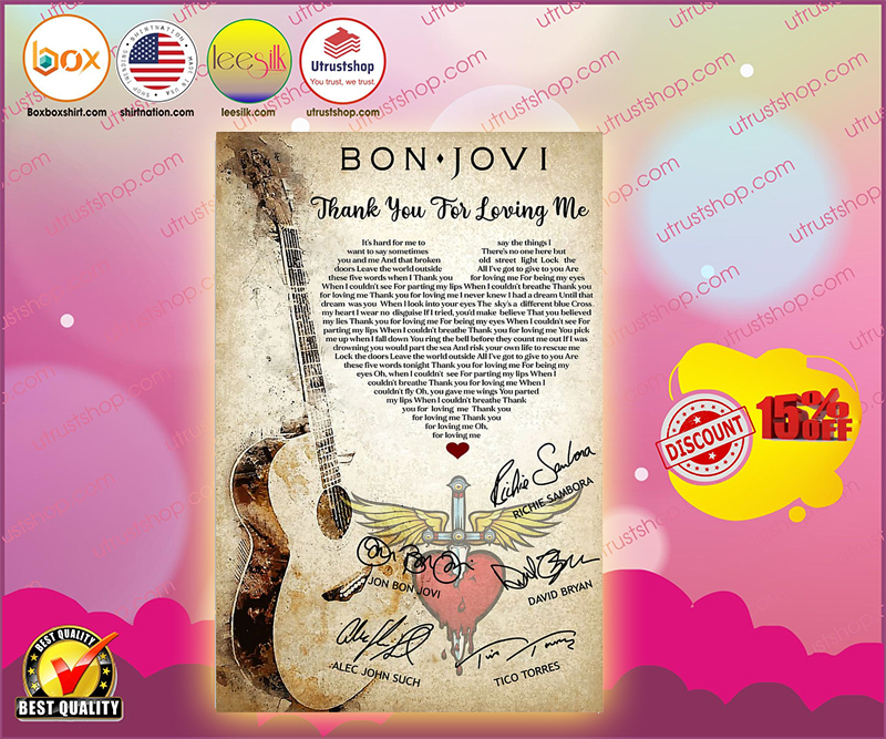 Bon Jovi thanks for loving me lyrics poster 6