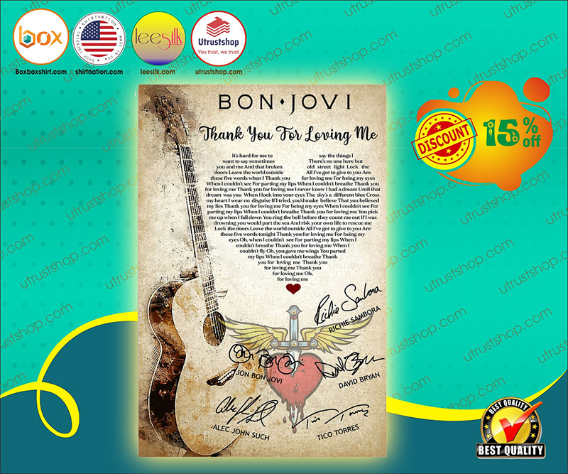 Bon Jovi thanks for loving me lyrics poster 7