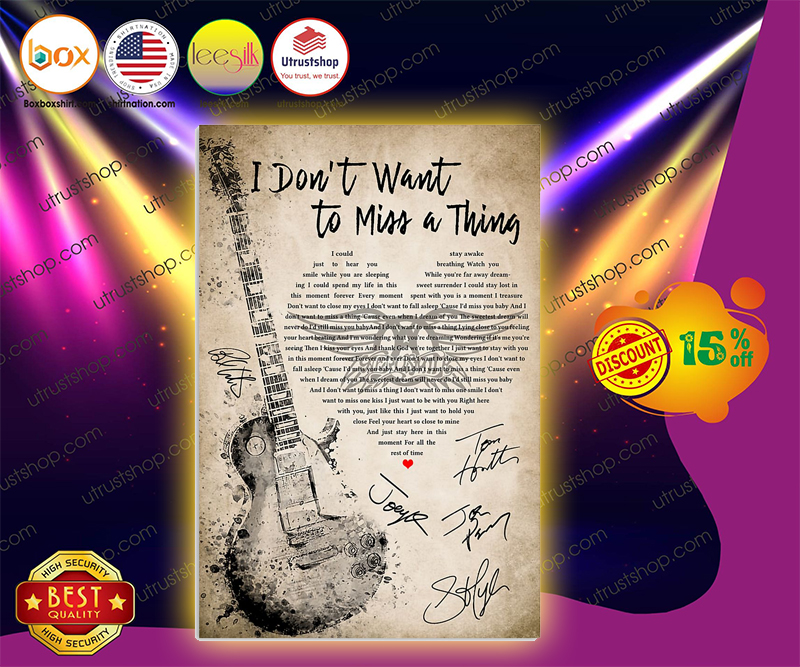 Guitar I don't want to miss a thing lyrics poster 9