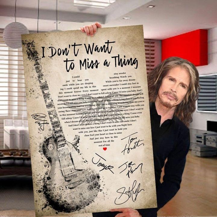 Guitar I don't want to miss a thing lyrics poster 1