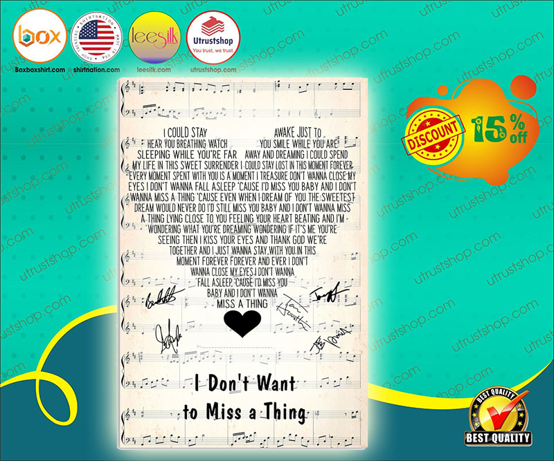 I don't want to miss a thing lyrics poster 4