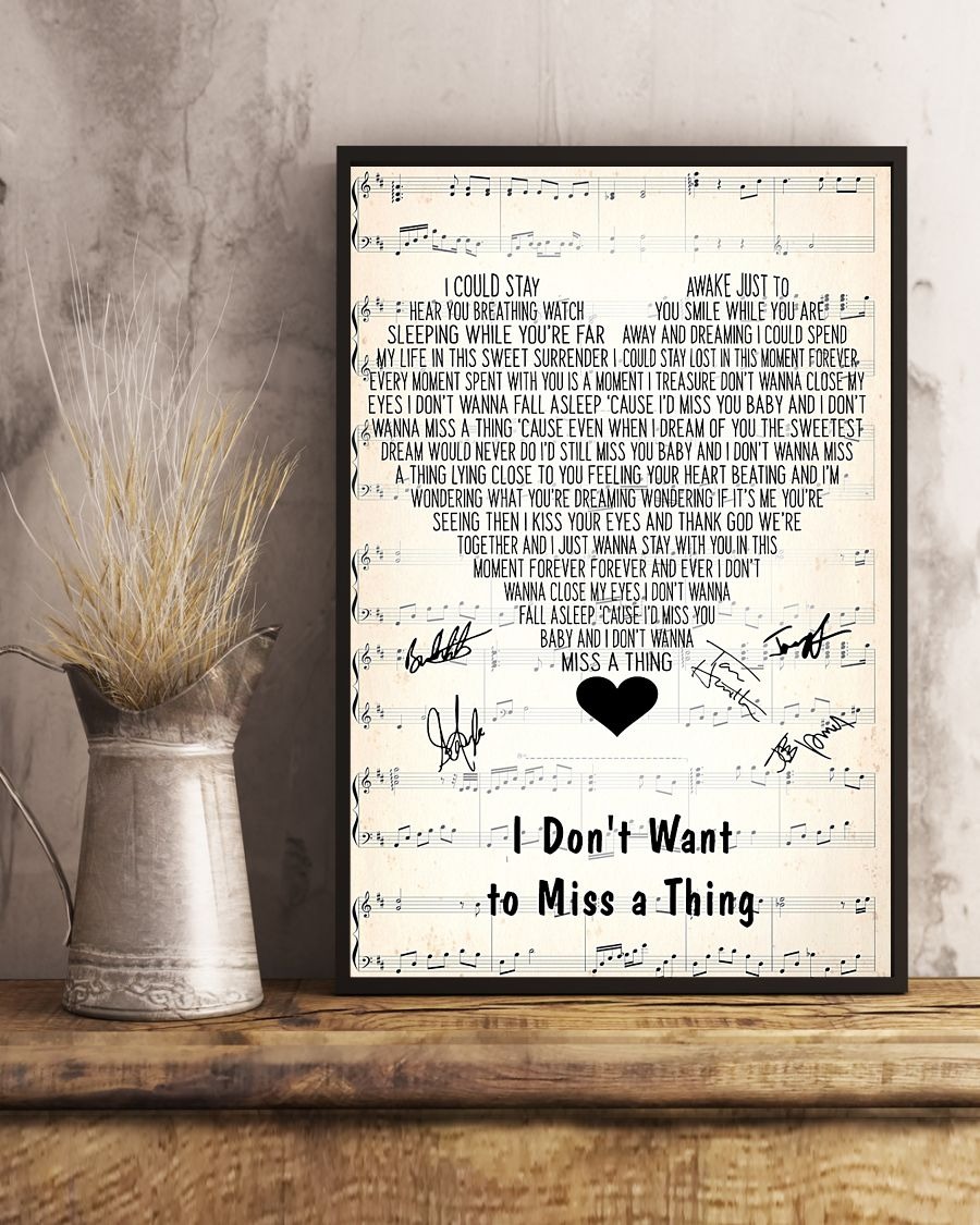 I don't want to miss a thing lyrics poster 3