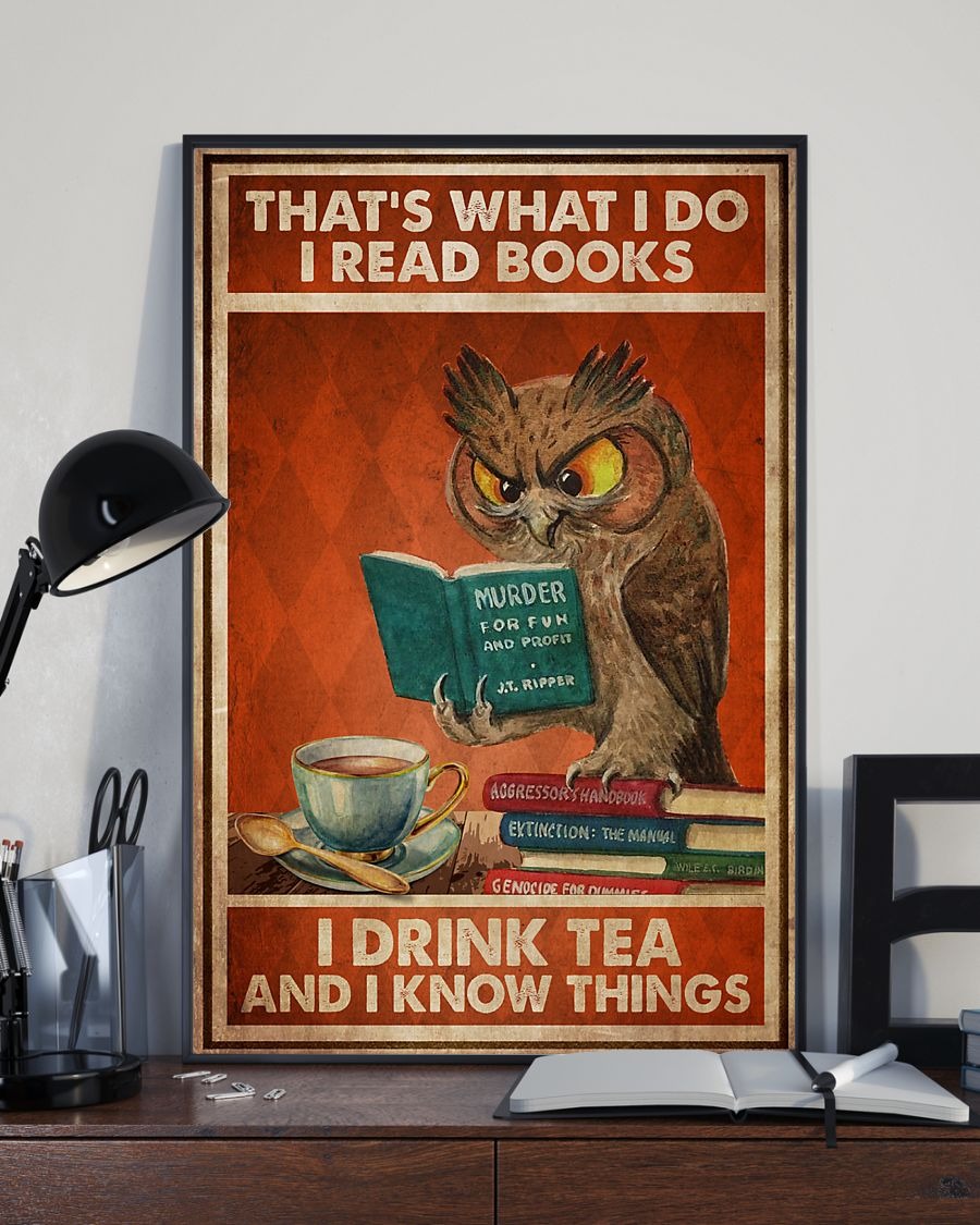 Owl that's what I do I read books I drink tea and I know things poster 2