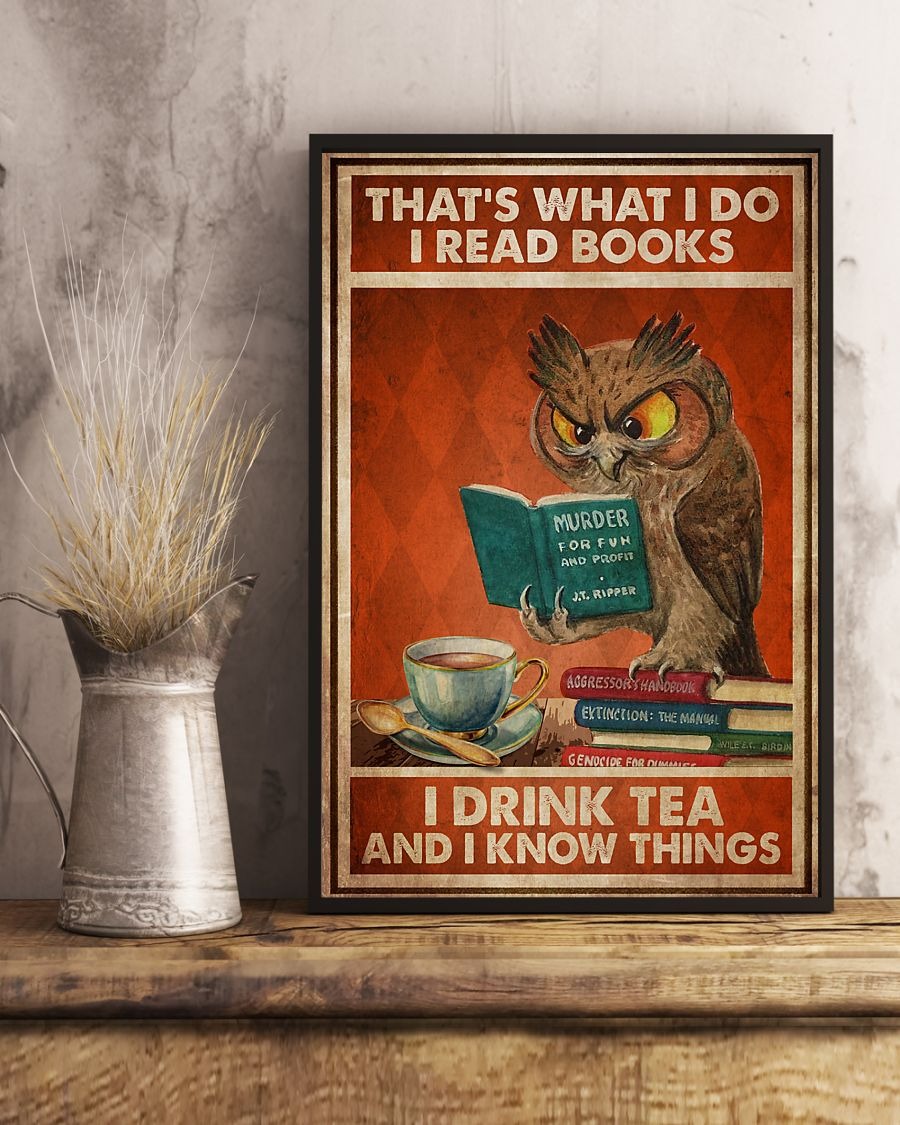 Owl that's what I do I read books I drink tea and I know things poster 3