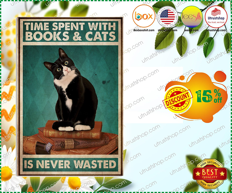 Time spent with books and cats is never wasted poster 4