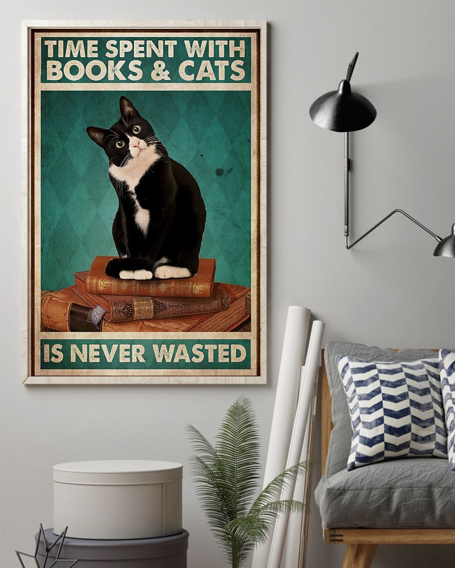 Time spent with books and cats is never wasted poster 2