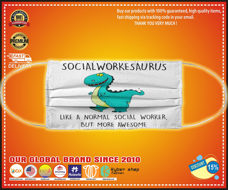 Social workesaurus like a normal social worker but more awesome face mask 2