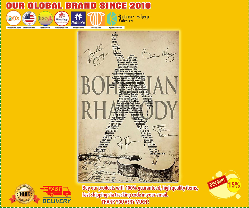 Bohemian rhapsody lyrics poster 7