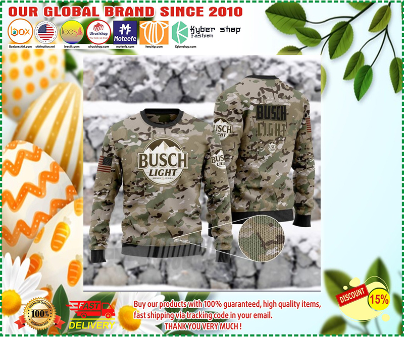 Busch light US army ugly christmas sweater