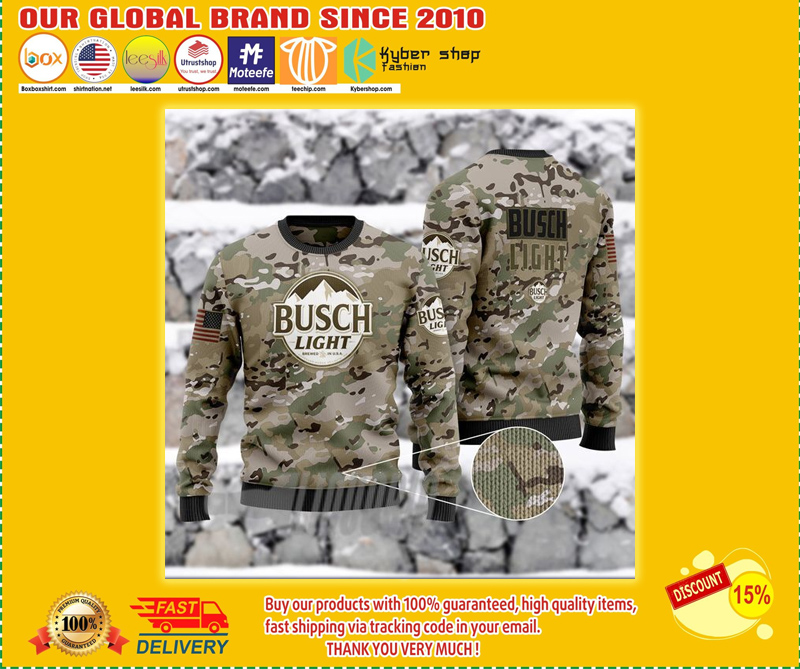 Busch light US army ugly christmas sweater