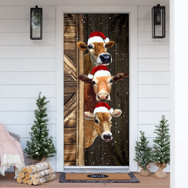 Cattle Christmas door cover