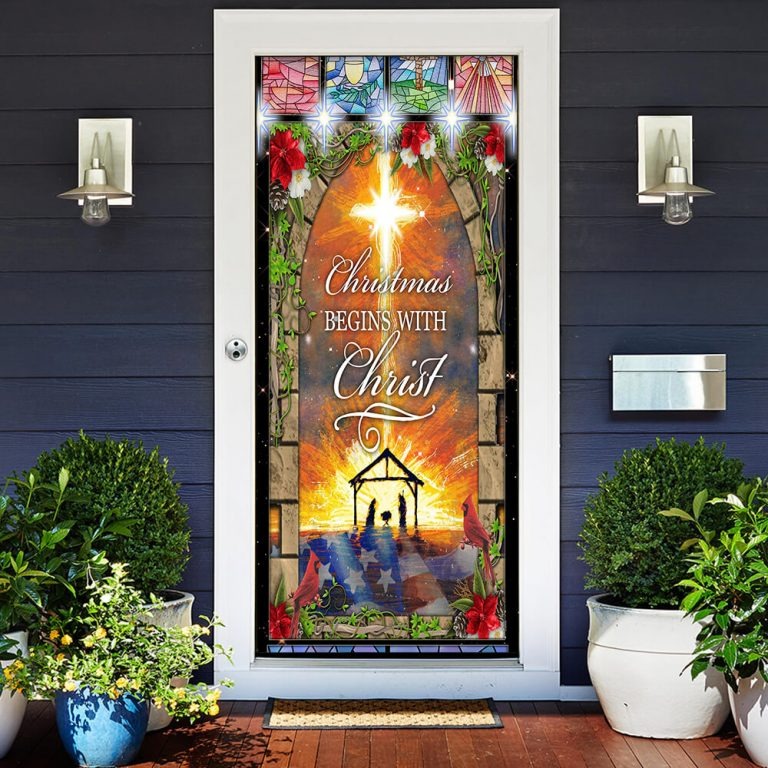 Christmas begins with christ door cover