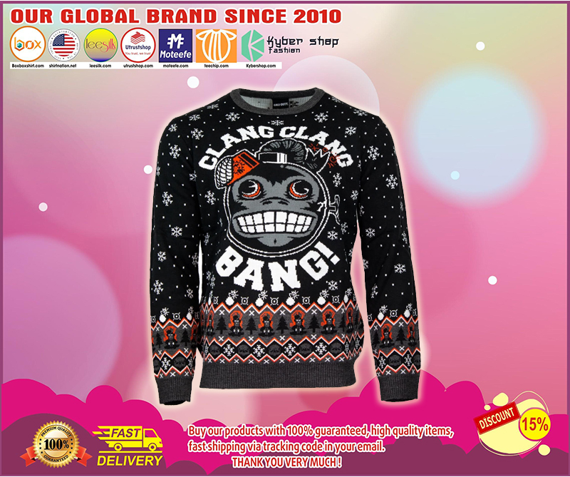 Clang Clang call of duty monkey bomb bang ugly chrismas sweater 2