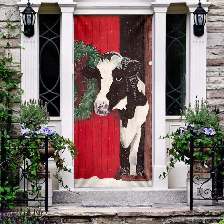 Cow farmhouse door cover