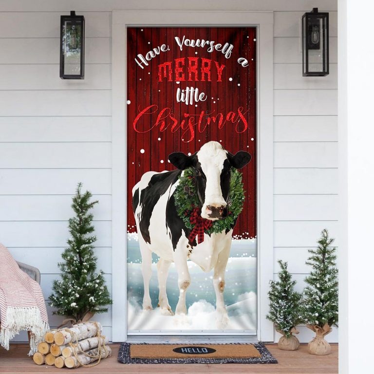 Cow have yourself a merry little Christmas door cover