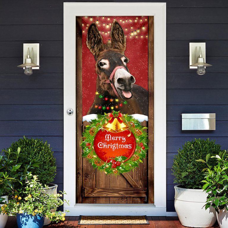 Donkey Smile Christmas Door Cover
