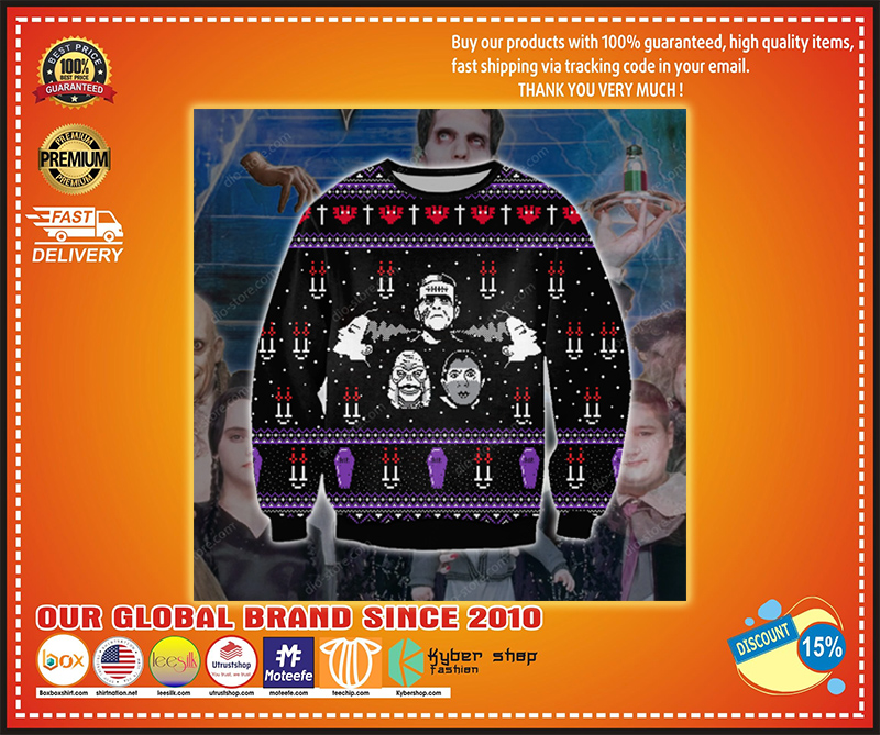 FRANKLINSTEIN- THE ADDAMS FAMILY UGLY CHRISTMAS SWEATER 3