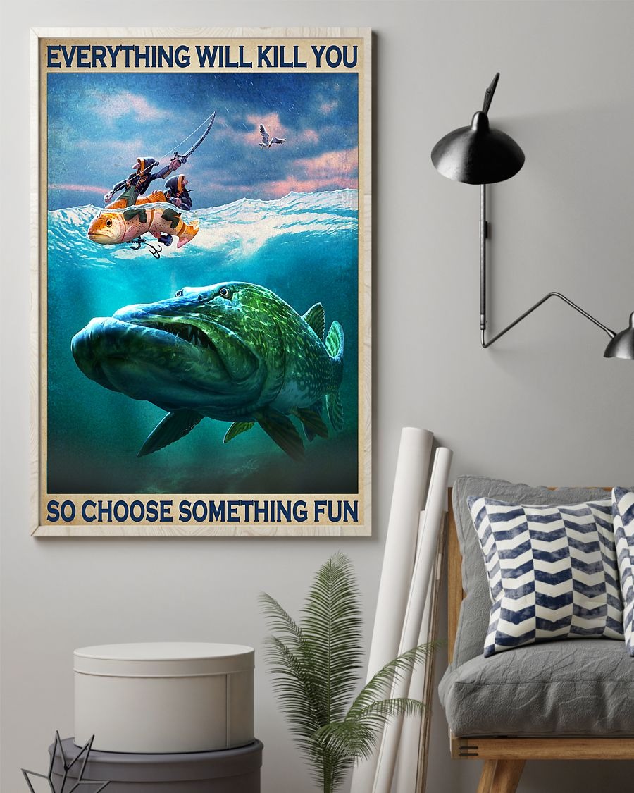 Fishing Atlantic wolf-fish everthing will kill you so choose something fun poster