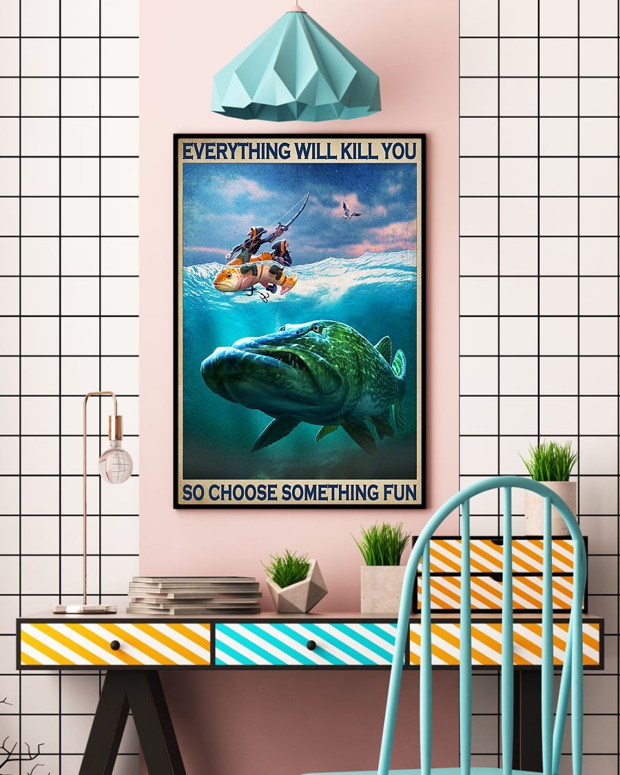 Fishing Atlantic wolf-fish everthing will kill you so choose something fun poster