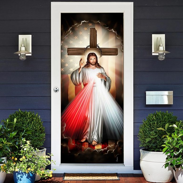 Jesus with america door cover