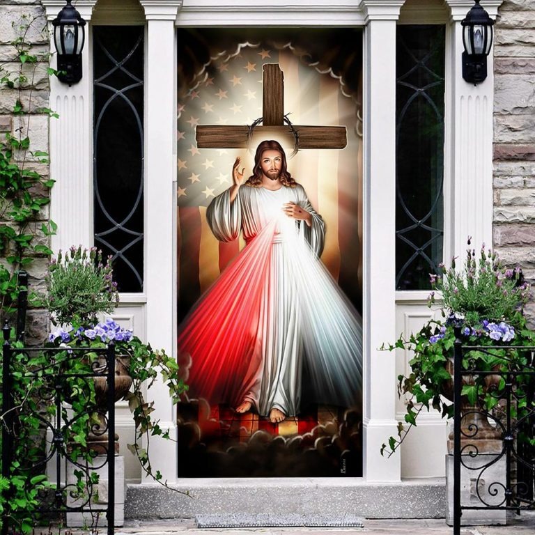 Jesus with america door cover