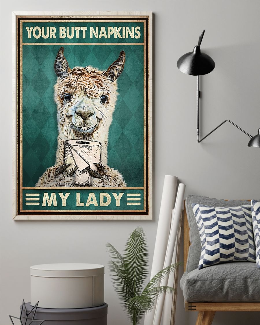 Lamb your butt napkins my lady poster