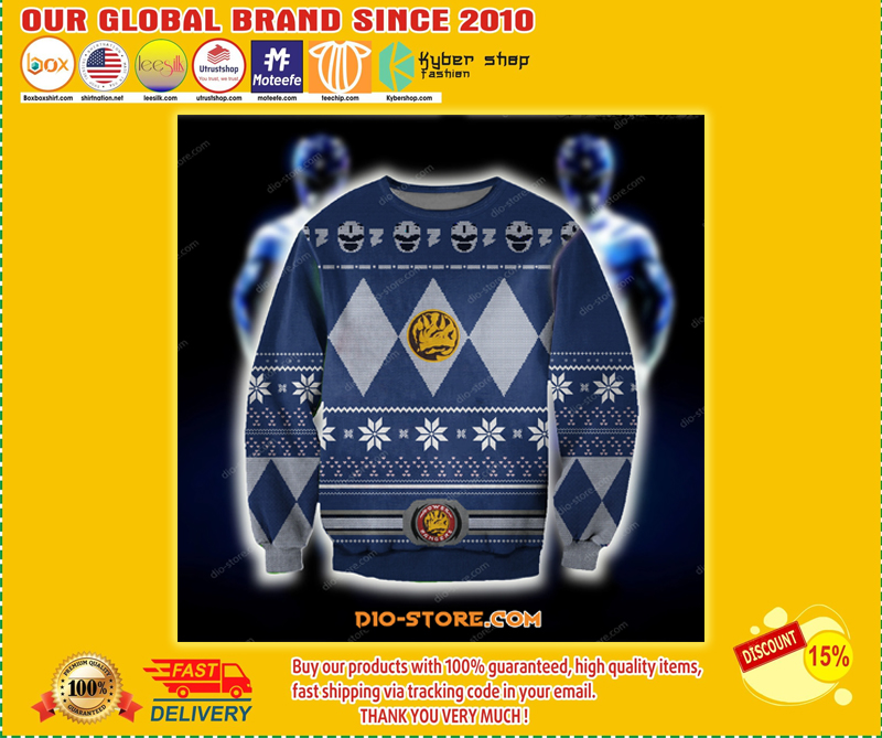 POWER RANGERS BLUE UGLY CHRISTMAS SWEATER 4