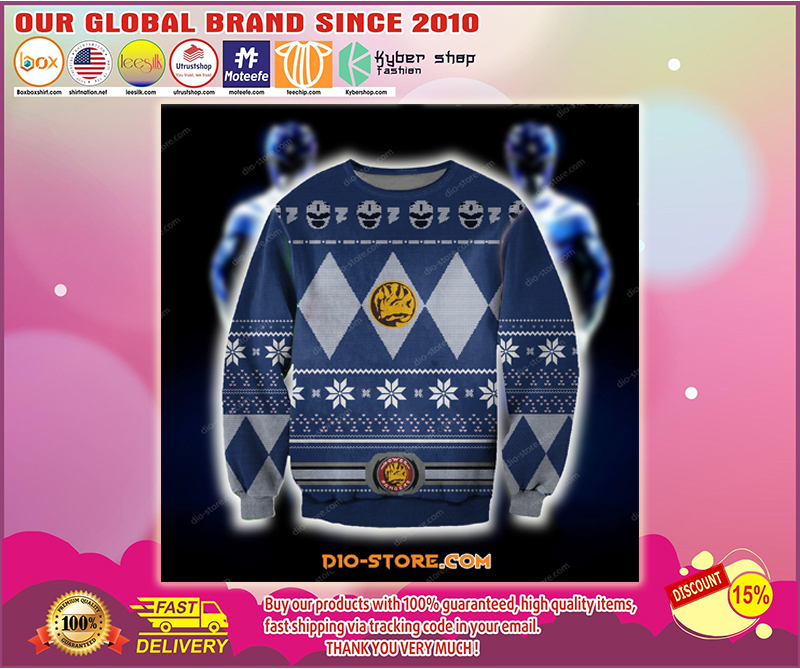 POWER RANGERS BLUE UGLY CHRISTMAS SWEATER 3
