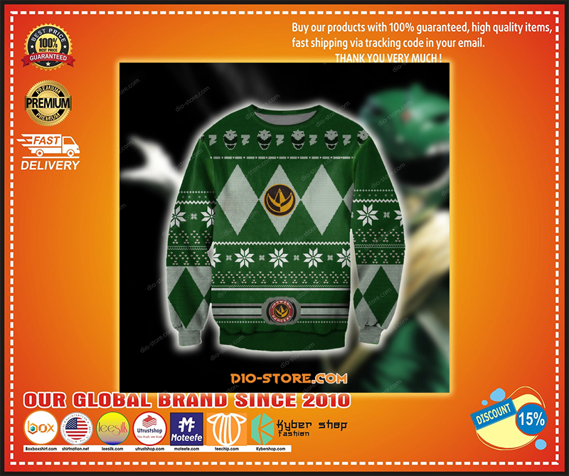 POWER RANGERS GREEN UGLY CHRISTMAS SWEATER 3