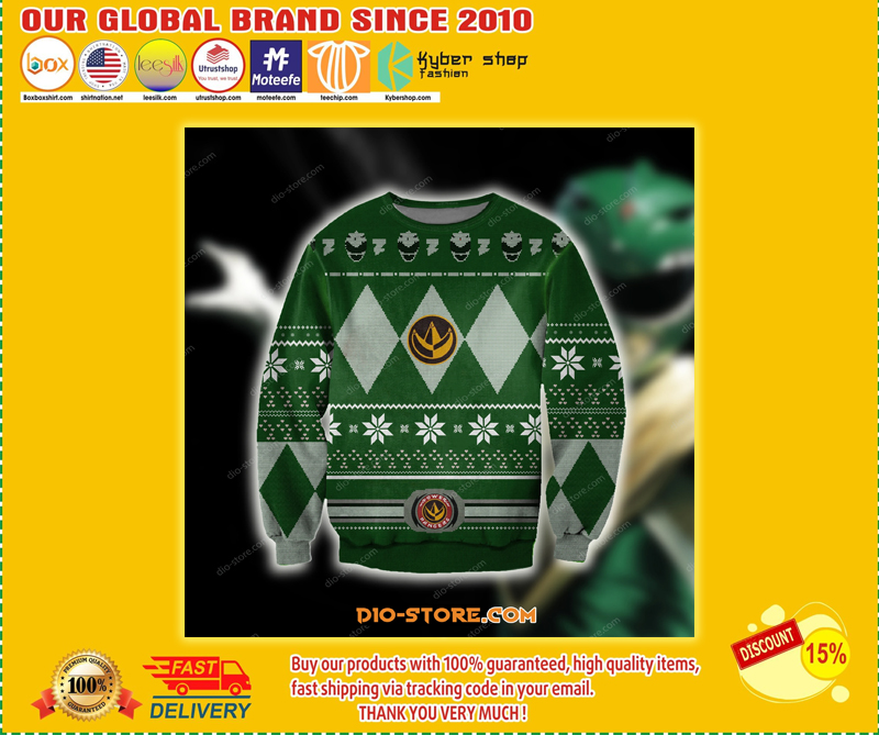 POWER RANGERS GREEN UGLY CHRISTMAS SWEATER 2