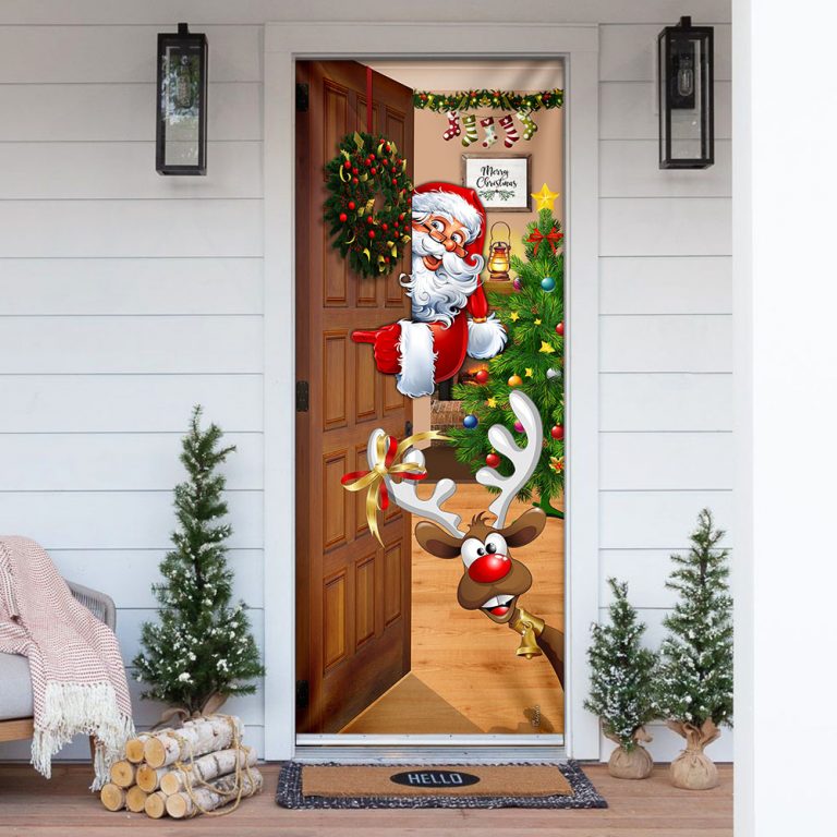 Santa Claus Christmas Is Coming Door Cover