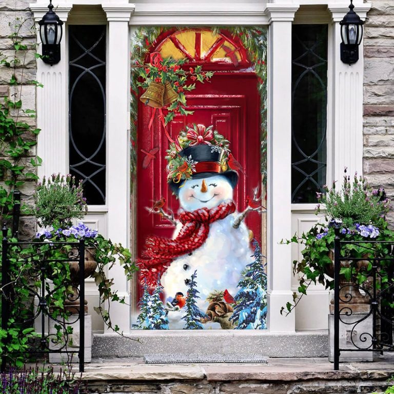 Snowman christmas door cover