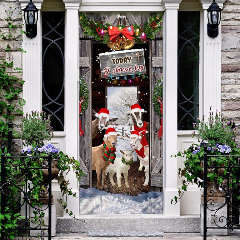 Today I Choose Joy Goat Farmhouse Door Cover