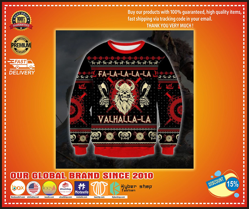 Viking valhalla-la ugly christmas sweater 3