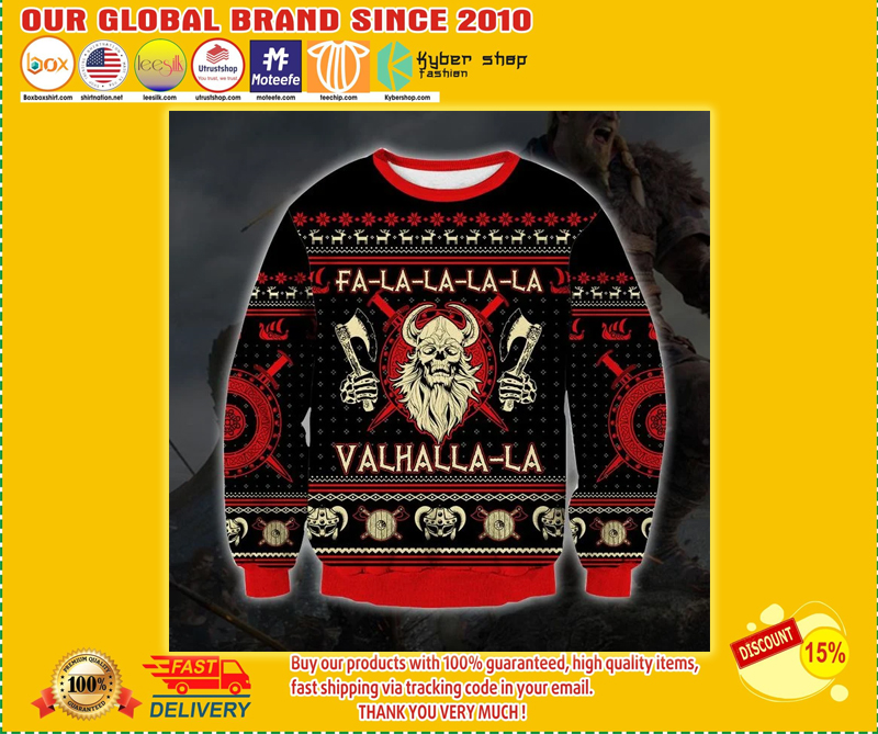 Viking valhalla-la ugly christmas sweater 2