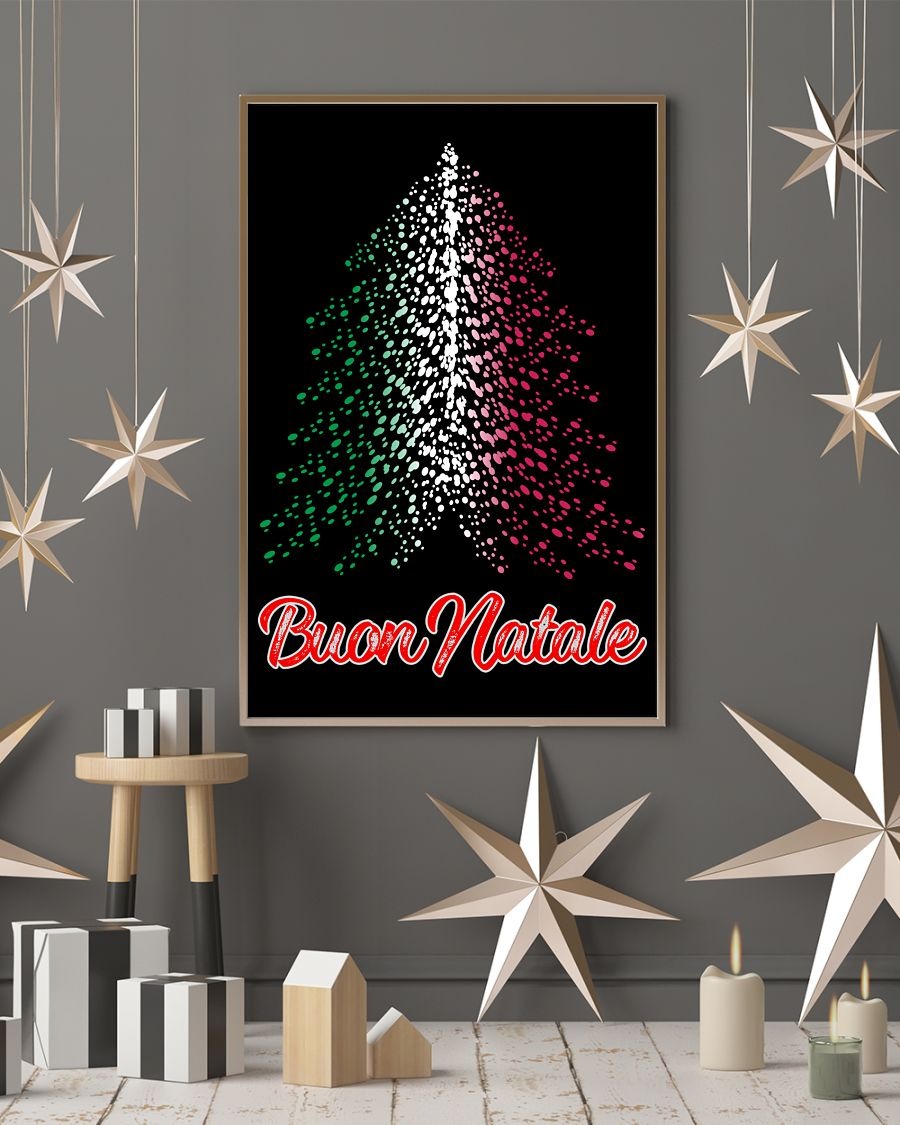 Buon natale italian flag poster
