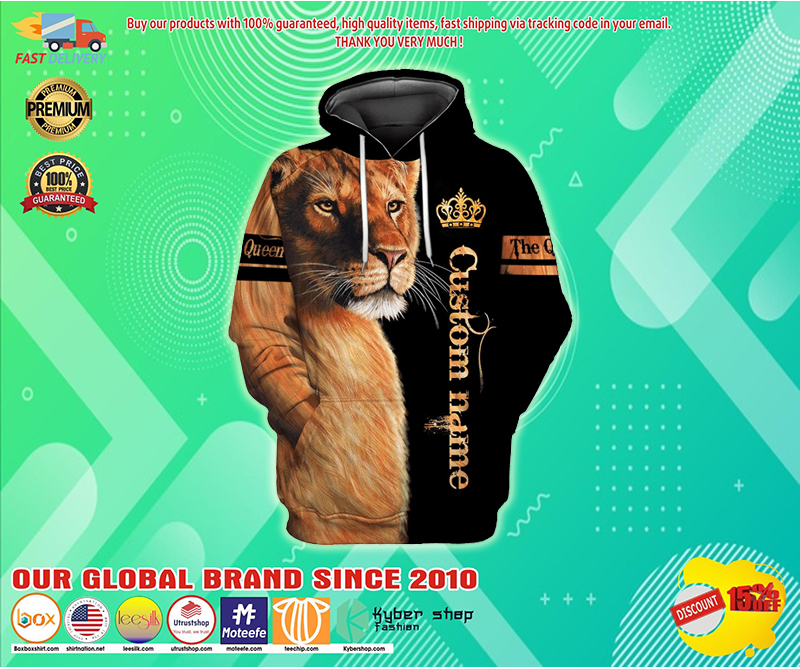 Custom name lion the Queen 3d hoodie