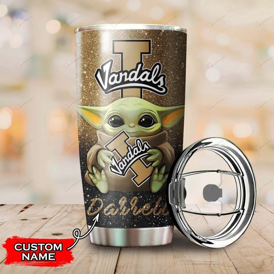 Idaho Vandals Baby Yoda Custom Name Tumbler
