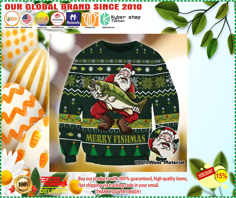 Merry fishmas ugly christmas sweater