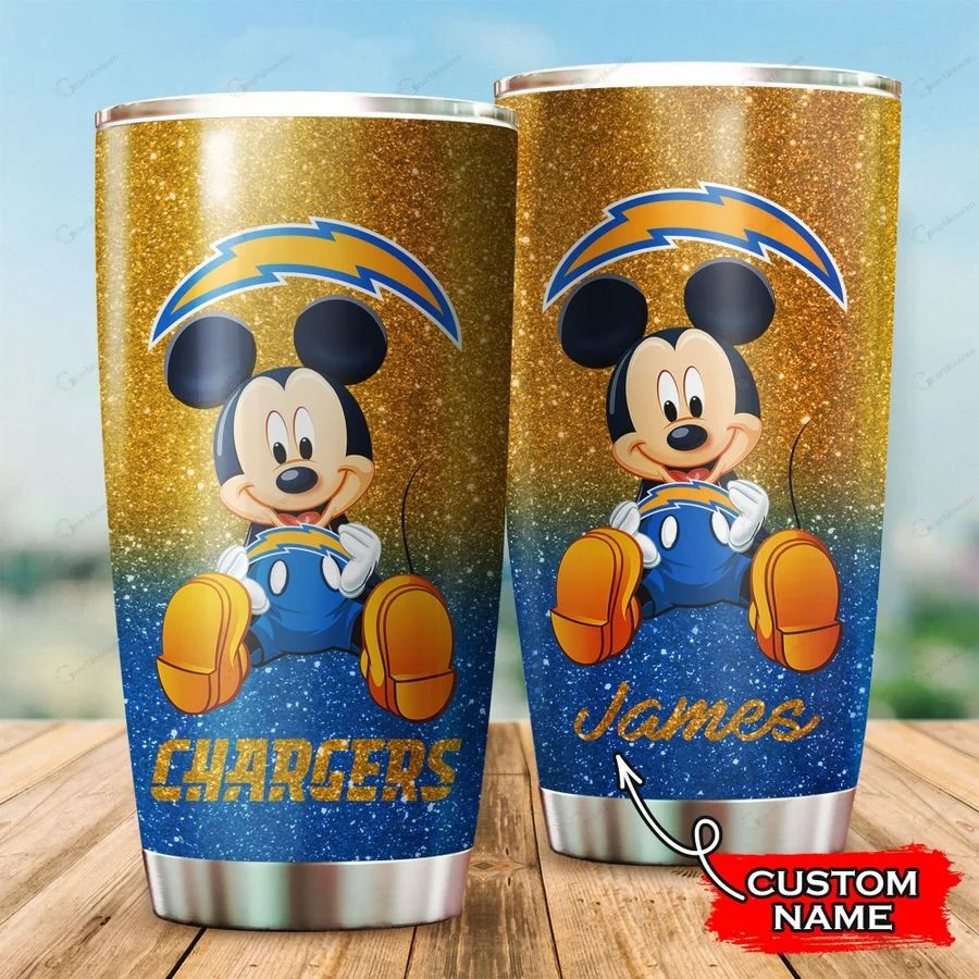Mickey Los Angeles Chargers custom name tumbler